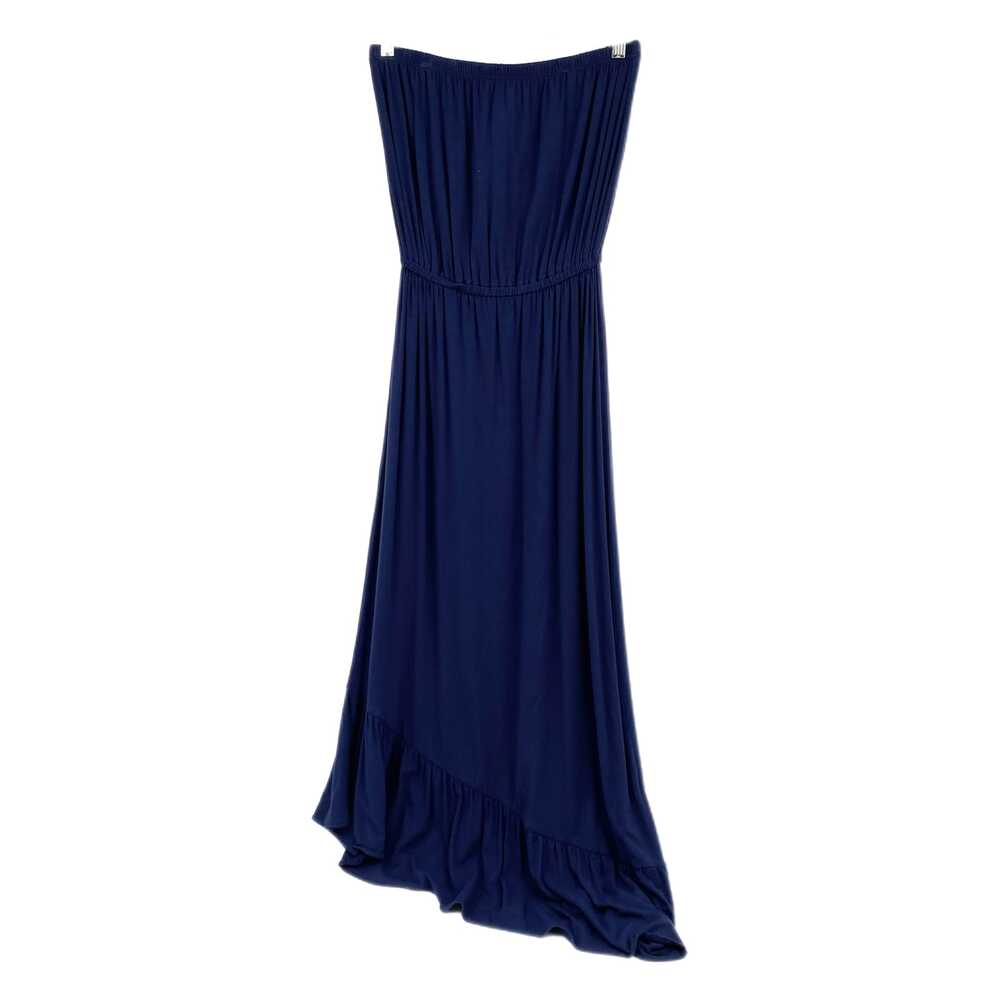 Lilly Pulitzer Blue Maxi Dress Strapless Asymmetrical Hem | Womens M
